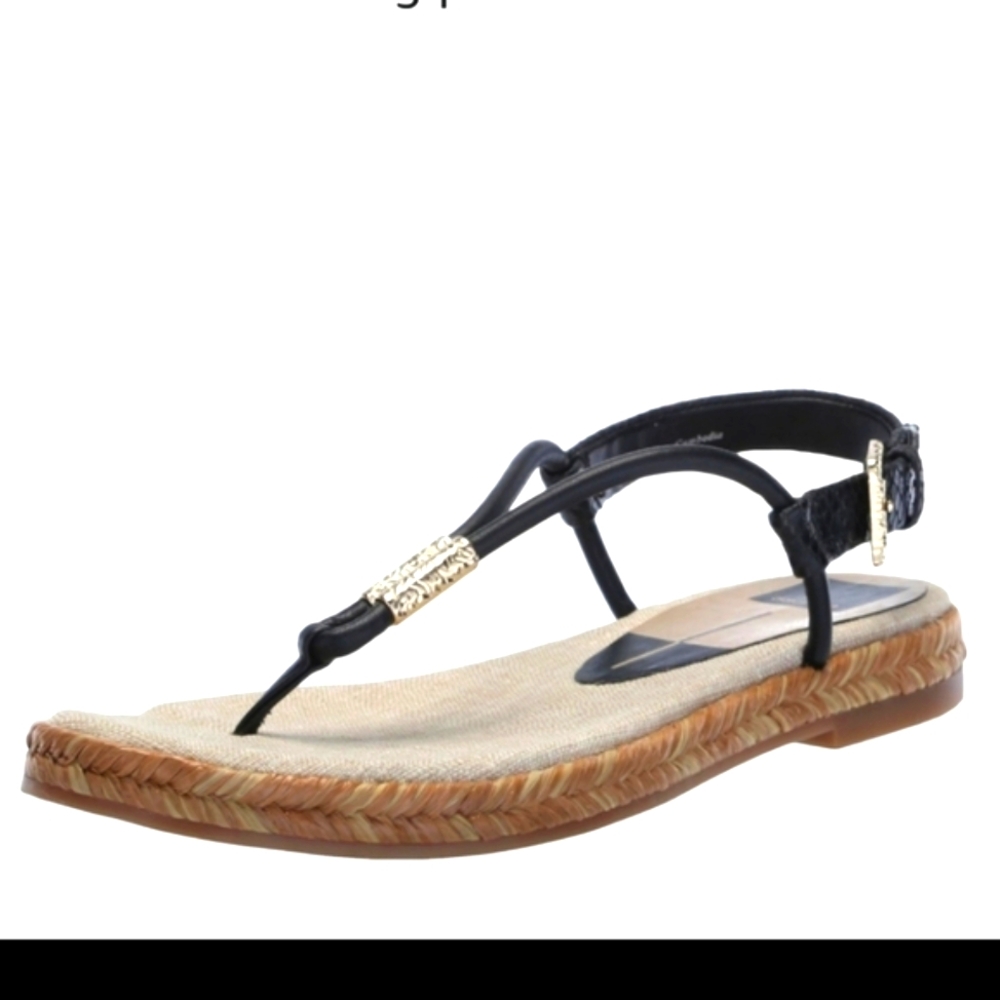 DOLCE VITA Meryl Contemporary Thong Sandal In Black NEW Size 8